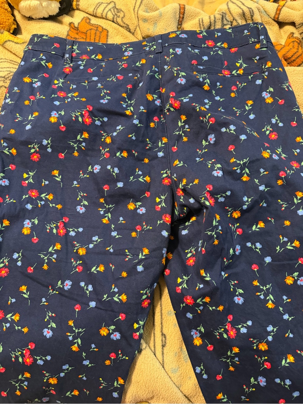 St. John's Bay Blue Pink/Orange Floral Design Capri Size 16